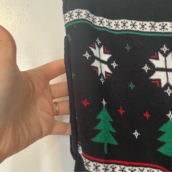 Festive Christmas Holiday Joggers Black Red Green white mens size large unisex - Picture 5 of 8